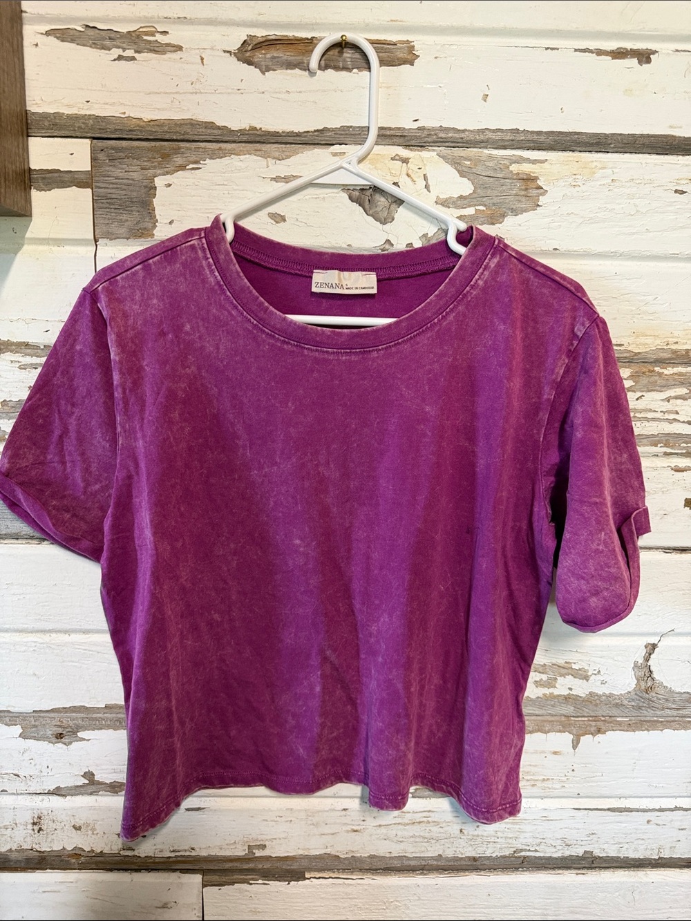 Z Supply Washed Purple Crewneck Tee